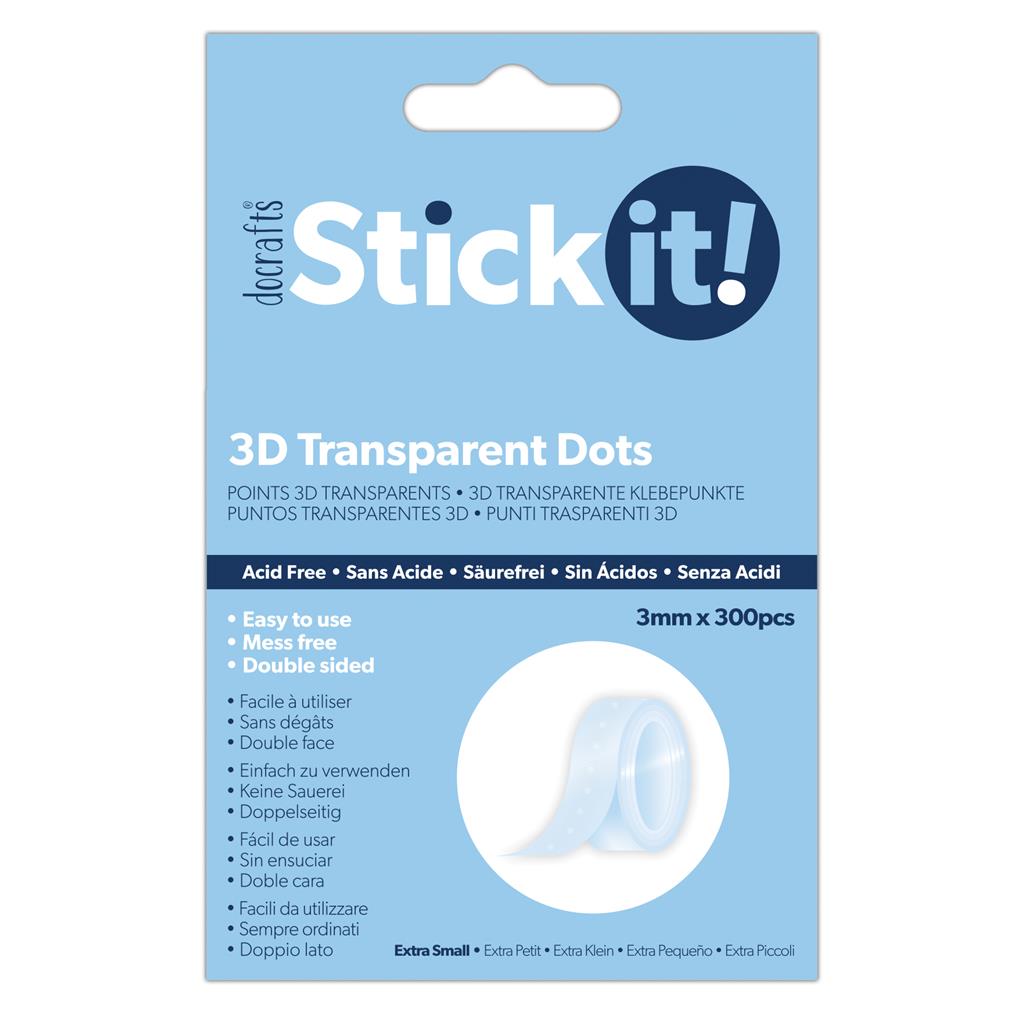 Stick It! 3D Transparent Dots 3mm (300pc)