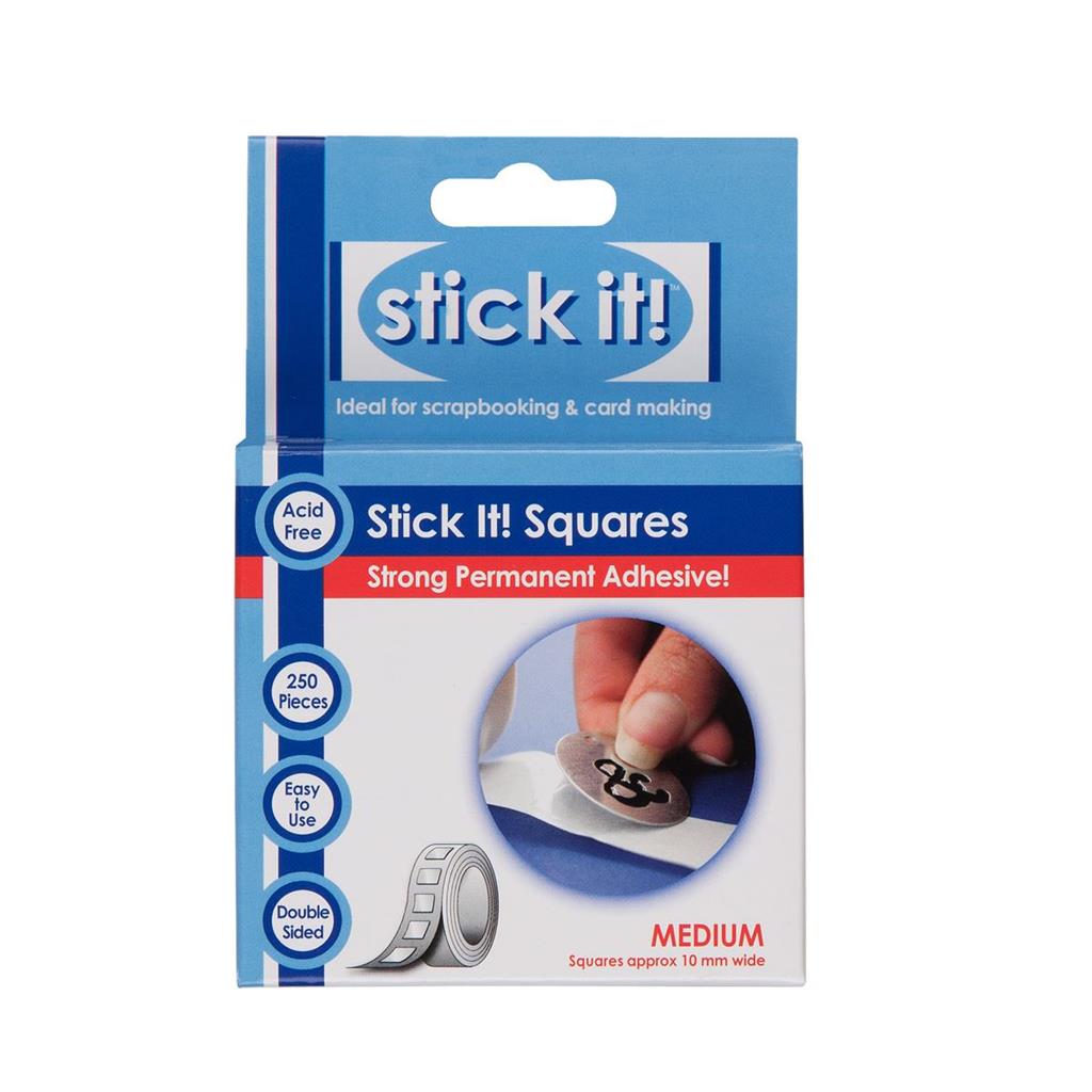 Stick It! Adhesive Squares 10mm Permanent (250pk)