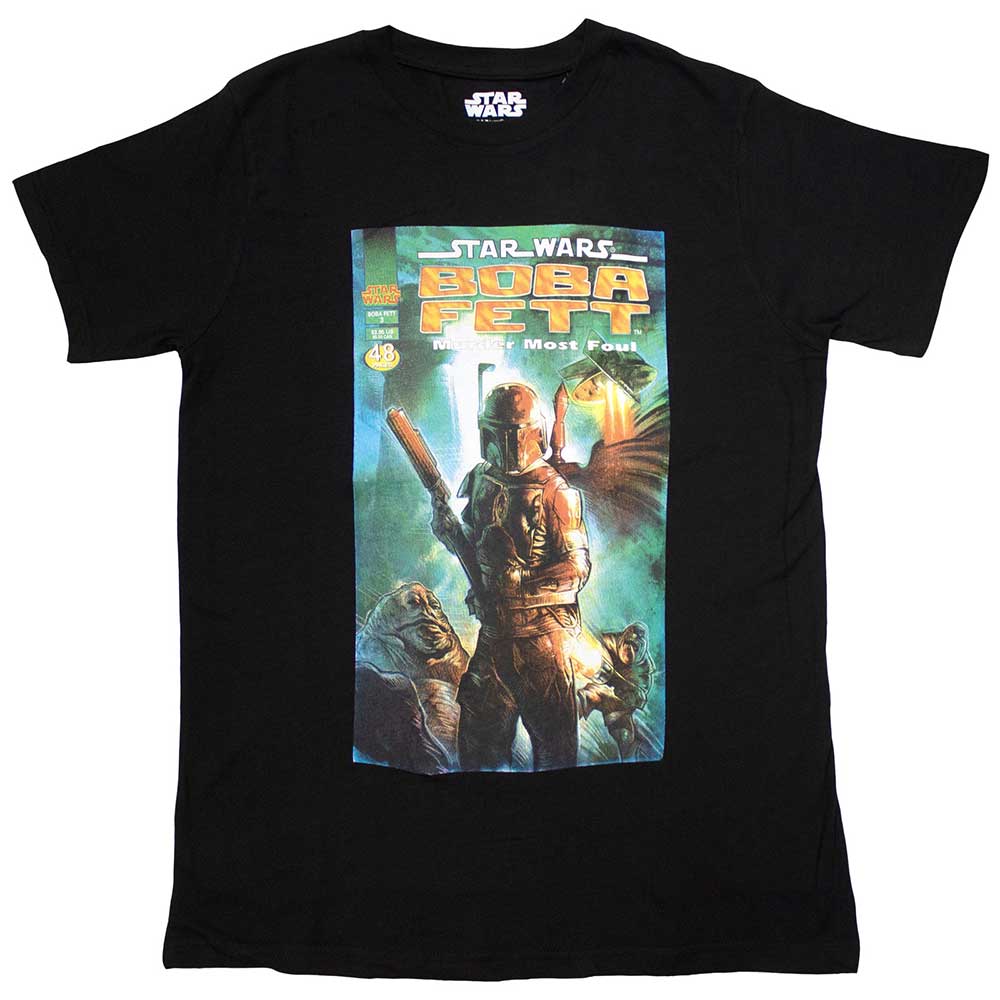 Star Wars Unisex T-Shirt Boba Fett Comic Cover Black (XL)
