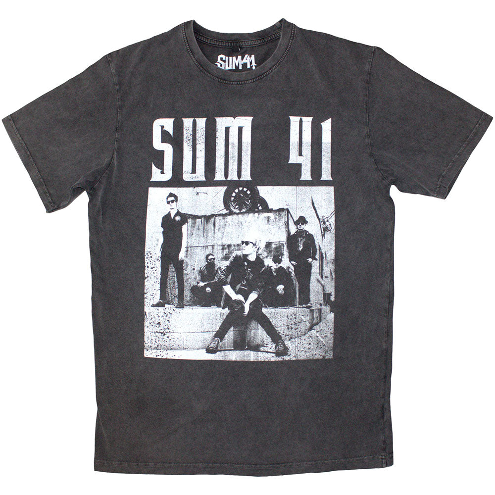 Sum 41 Unisex Stone Wash T-Shirt Box Photo Grey (L)