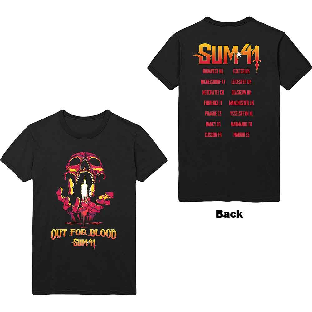 Sum 41 Unisex T-Shirt Out For Blood (Back Print) Black (XL)