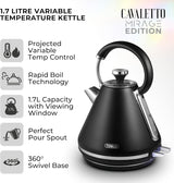 Tower T10087BLK Mirage 1.7L 3000W Pyramid Kettle Black