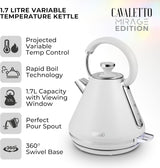 Tower T10087WHT Mirage 1.7L 3000W Pyramid Kettle Black