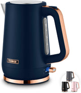 Tower T10100MNB Cavaletto 1.7L 3000W Jug Kettle Midnight Blue/Rose Gold