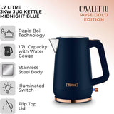 Tower T10100MNB Cavaletto 1.7L 3000W Jug Kettle Midnight Blue/Rose Gold