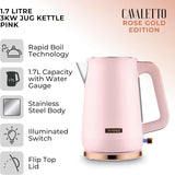 Tower T10100PNK Cavaletto 1.7L 3000W Jug Kettle Pink/Rose Gold