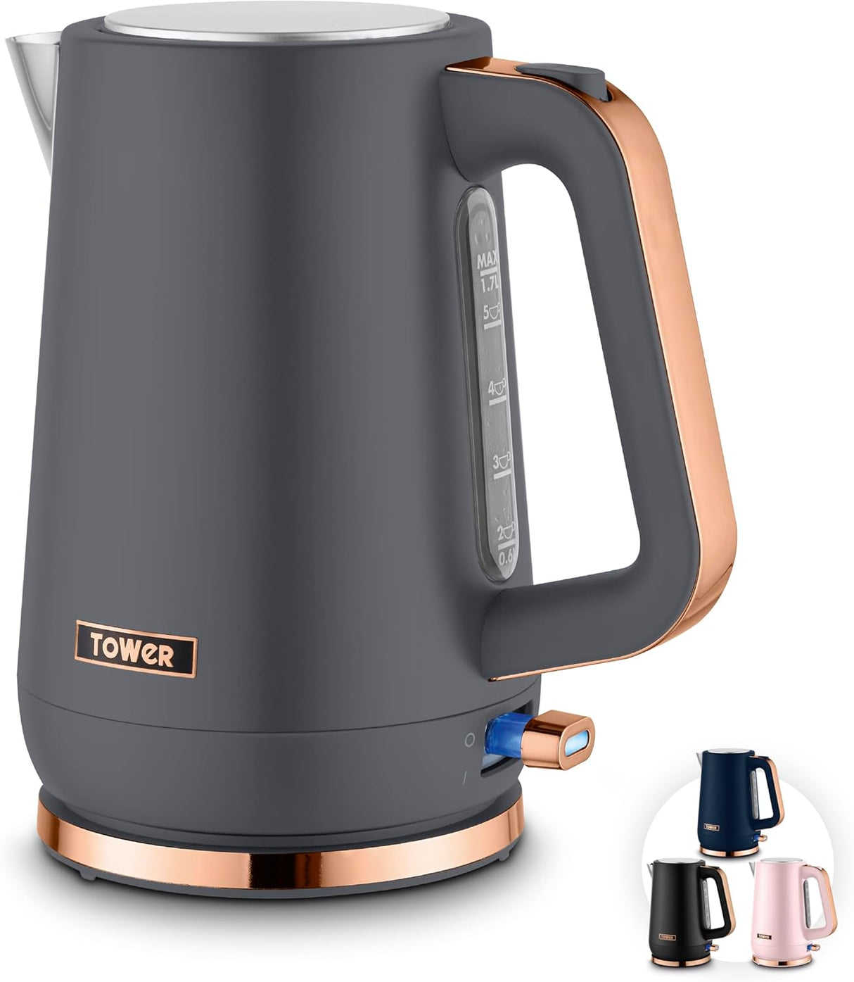 Tower T10100RGG Cavaletto 1.7L 3000W Jug Kettle Grey/Rose Gold