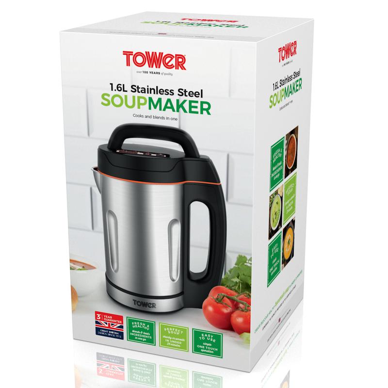 Tower T12031 1.6L Soup Maker Silver/Black