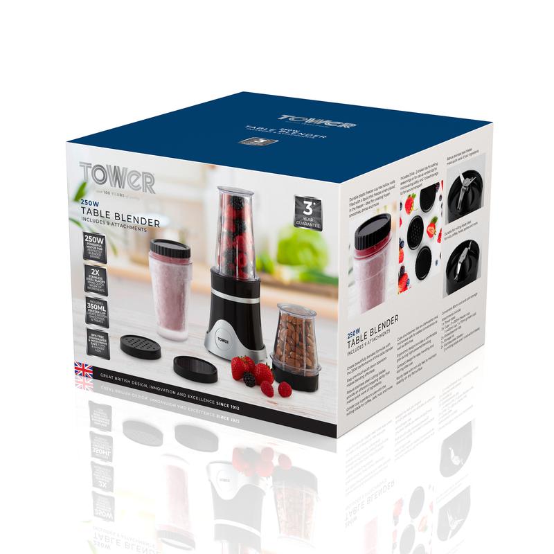 Tower T12048BLK 250W Smoothie Blender Black/Silver
