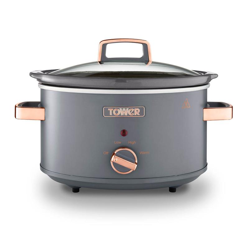 Tower Cavaletto T16042GRY  3.5L Slow Cooker Grey/Rose Gold