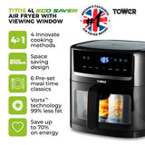 Tower Vortx Vizion T17116 4.0L Digital Basket Air Fryer Black