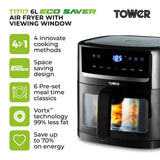 Tower Vortx Vizion T17117 6.0L Digital Basket Air Fryer Black