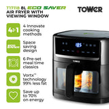 Tower Vortx Vizion T17118 8.0L Digital Basket Air Fryer Black