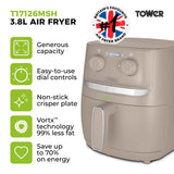 Tower Vortx T17126MSH 3.8L Manual Basket Air Fryer Mushroom/Silver