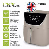 Tower Vortx T17127MSH 6.0L Digital Basket Air Fryer Mushroom