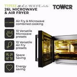Tower Vortx T17133 26L 900W Digital Microwave Air Fryer Oven Black