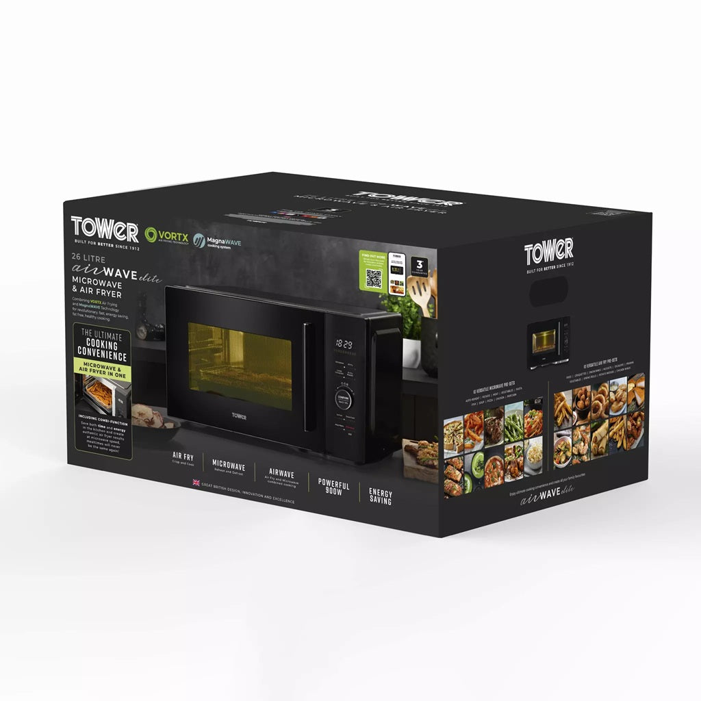 Tower Vortx T17133 26L 900W Digital Microwave Air Fryer Oven Black