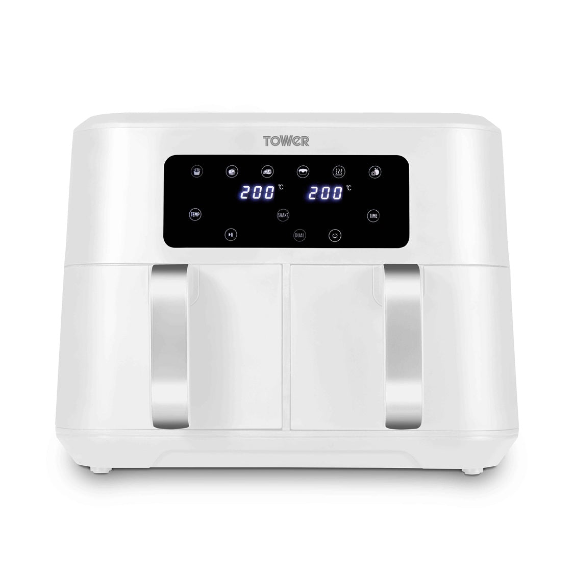 Tower Vortx T17137WHT 8.5L Digital Dual Basket Air Fryer White/Silver