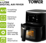 Tower Vortx Vizion T17174 4.0L Digital Basket Air Fryer Black