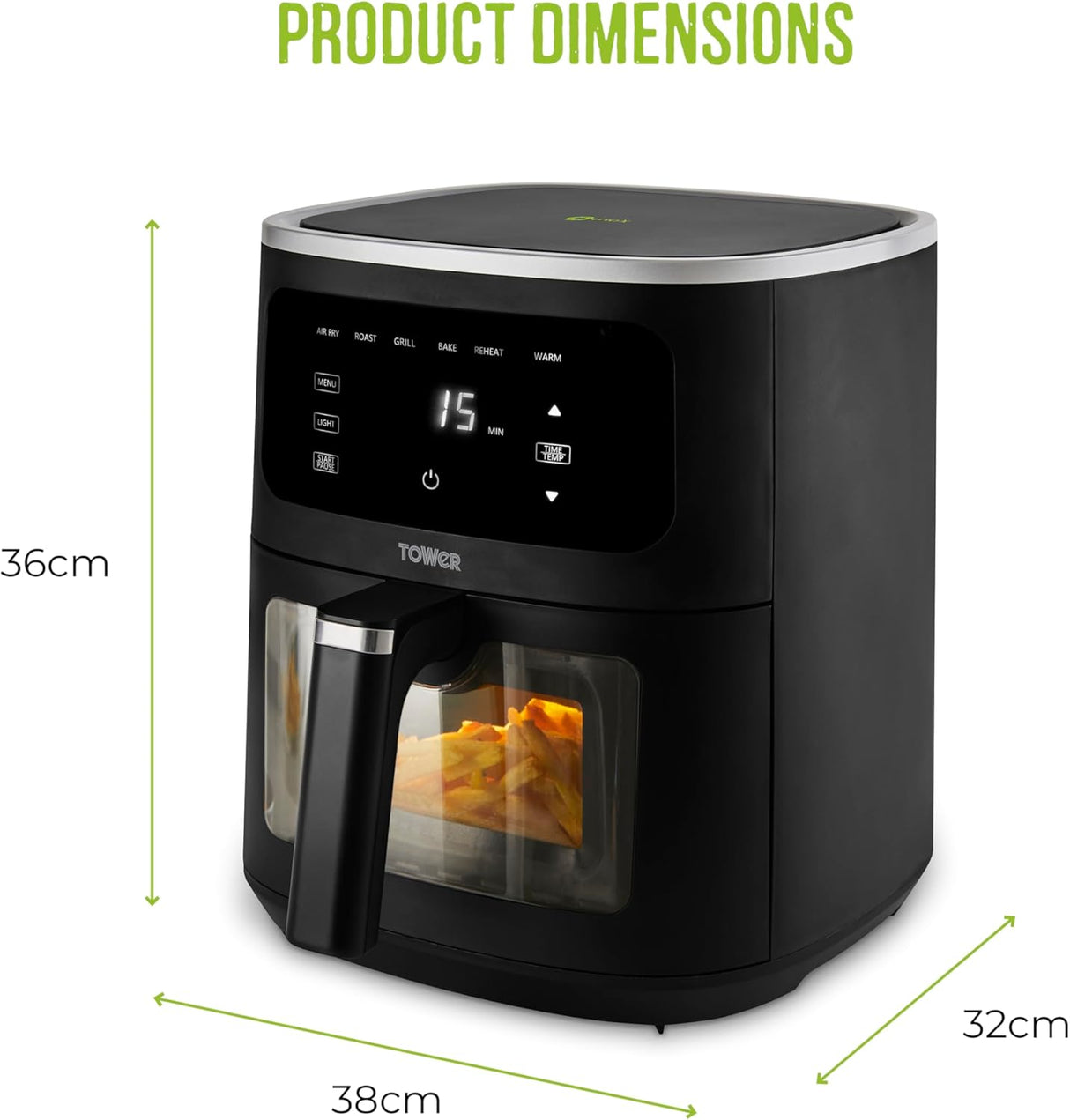 Tower Vortx Vizion T17176 8.0L Digital Basket Air Fryer Black