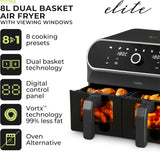 Tower Vortx Elite T17195 8.0L Dual Basket Digital Air Fryer Black