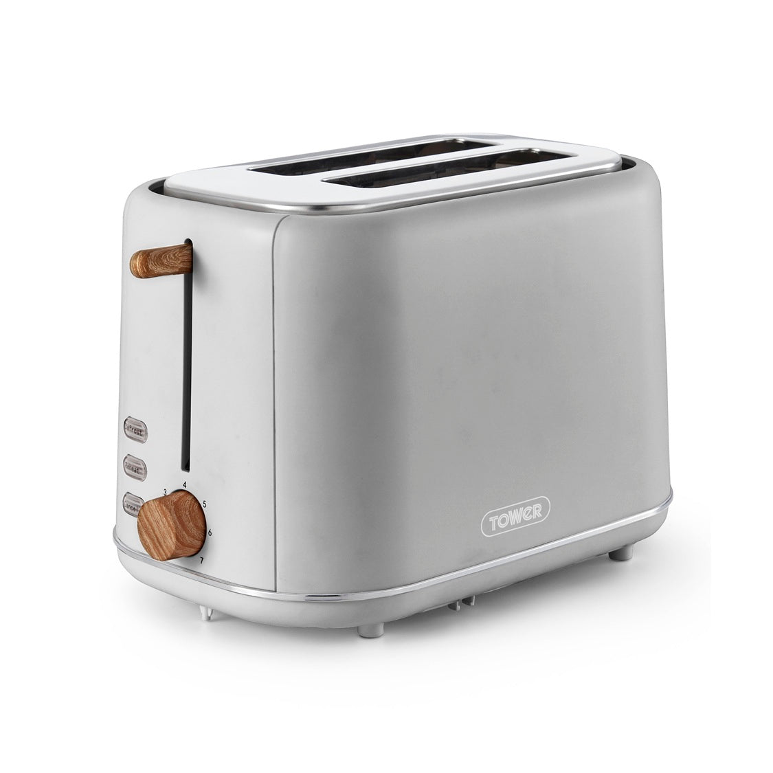 Tower Scandi T20027GRY 800W 2-Slice Toaster Dove Grey