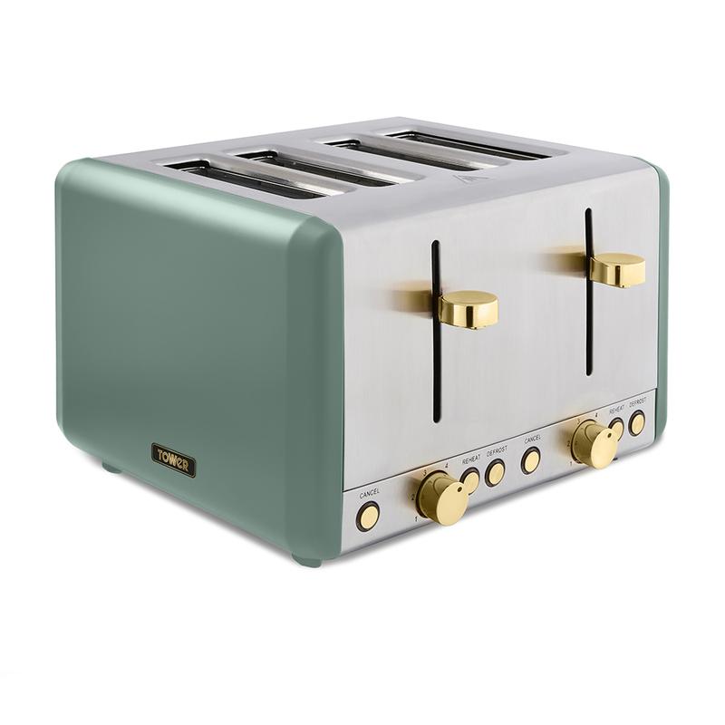Tower Cavaletto T20051JDE 1800W 4-Slice Toaster Jade Green
