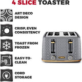 Tower T20061GRY Empire 4-Slice Toaster Grey