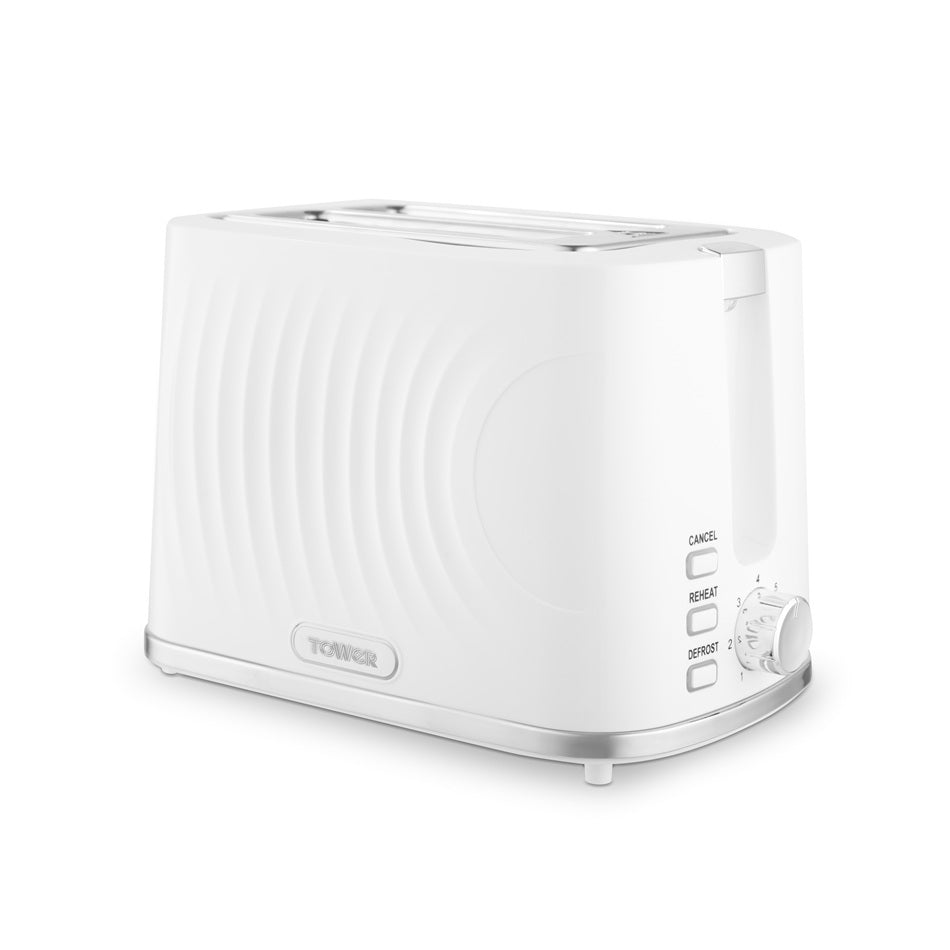 Tower Sonar T20090WHT 900W 2-Slice Toaster White