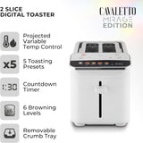 Tower Mirage T20096WHT 925W 2-Slice Digital Toaster White