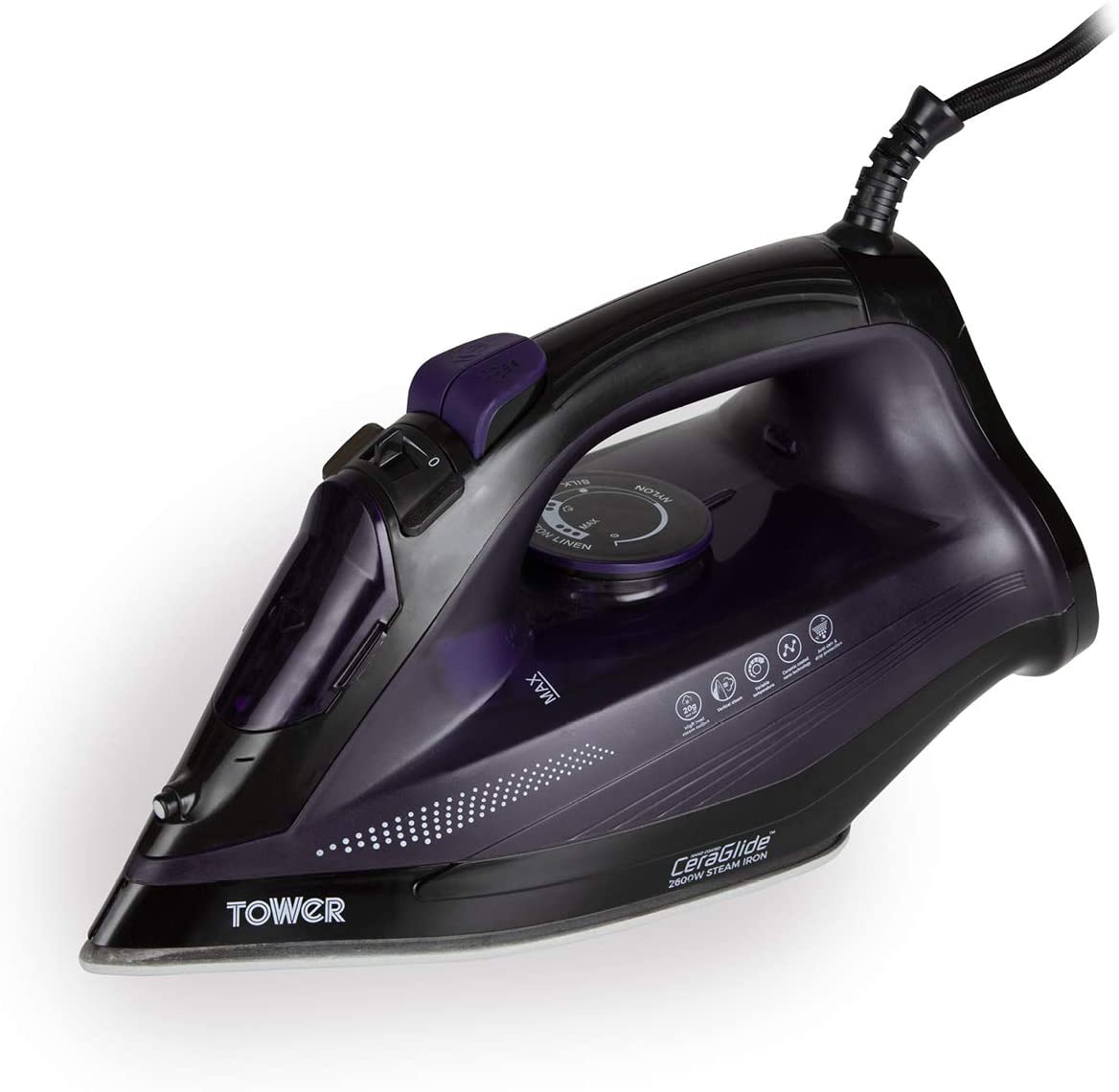 Tower T22011 CeraGlide 2600W Steam Iron Purple