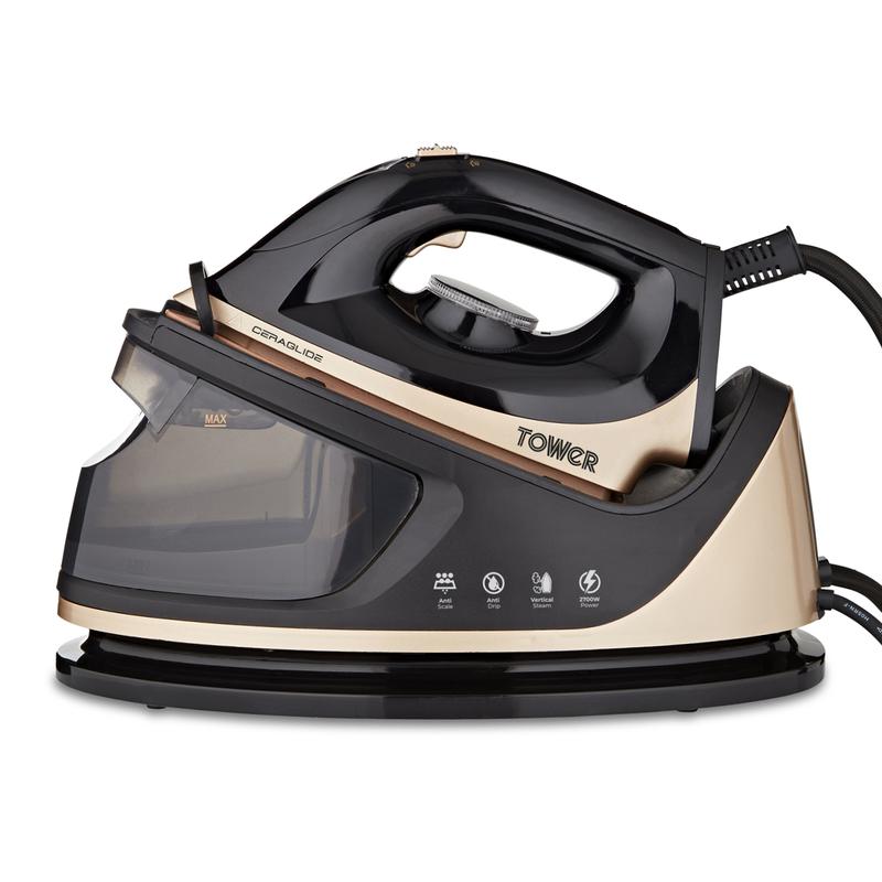 Tower T22023GLD Ceraglide 2700W Steam Generator Iron Black/Gold