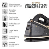 Tower T22023GLD Ceraglide 2700W Steam Generator Iron Black/Gold