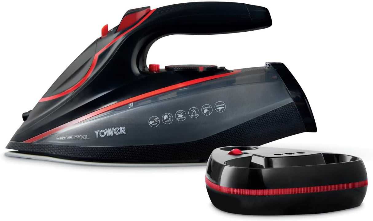 Tower T22035RED CeraGlide XL 3100W Corded/Cordless Steam Iron
