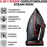 Tower T22035RED CeraGlide XL 3100W Corded/Cordless Steam Iron