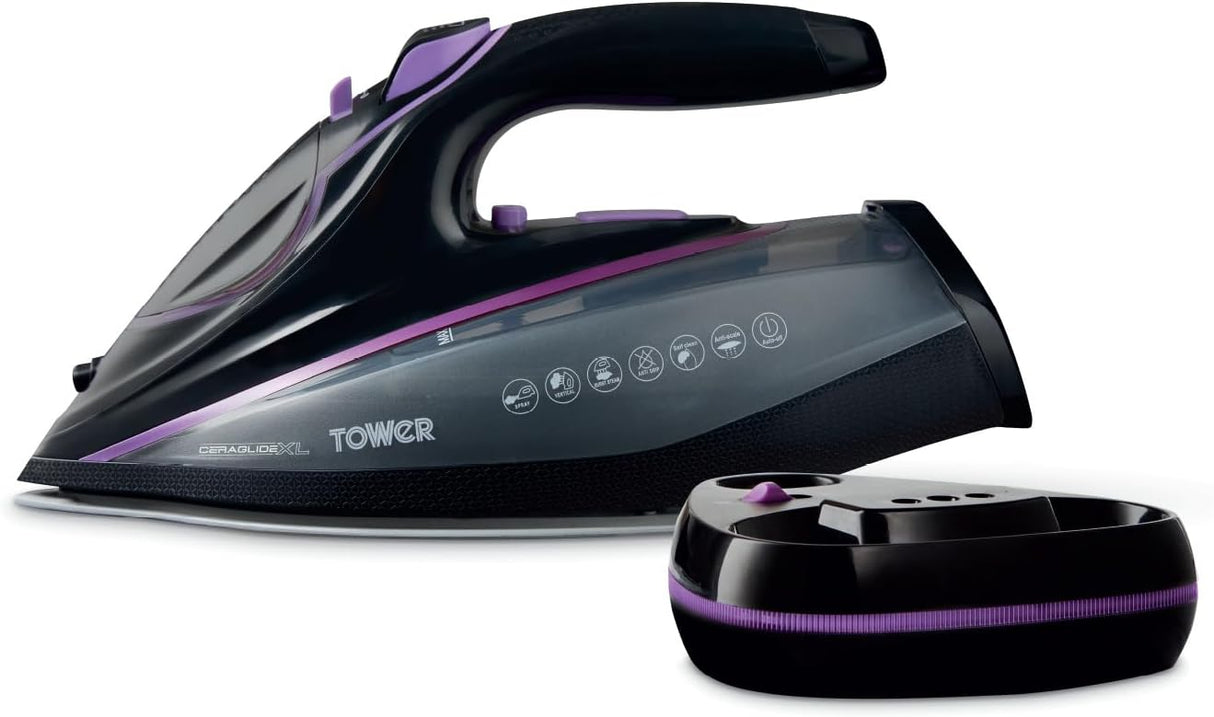 Tower T22036LIL CeraGlide XL 3100W Corded/Cordless One Temp Steam Iron