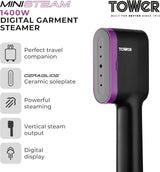 Tower T22038LIL 1400W Digital Garment Steamer
