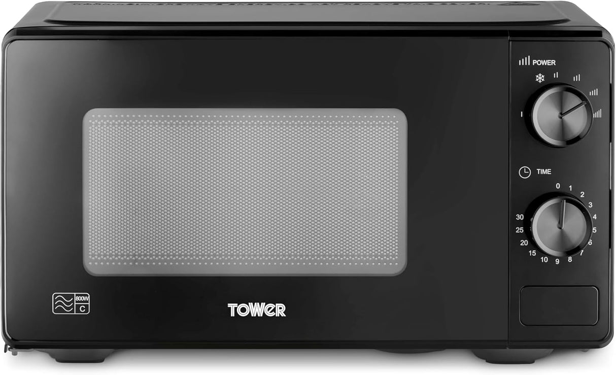 Tower T24044BLK 800W 20L Manual Microwave Oven Black