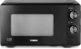 Tower T24044BLK 800W 20L Manual Microwave Oven Black