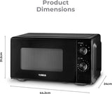 Tower T24044BLK 800W 20L Manual Microwave Oven Black