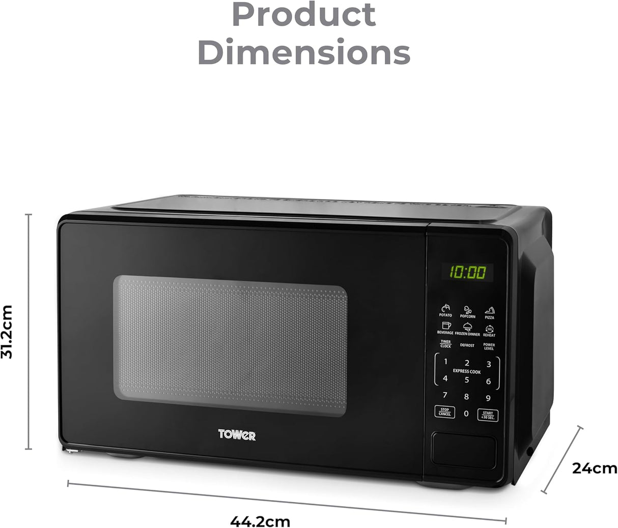 Tower T24045BLK 800W 20L Digital Microwave Oven Black