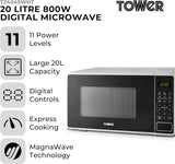 Tower T24045WHT 800W 20L Digital Microwave Oven White