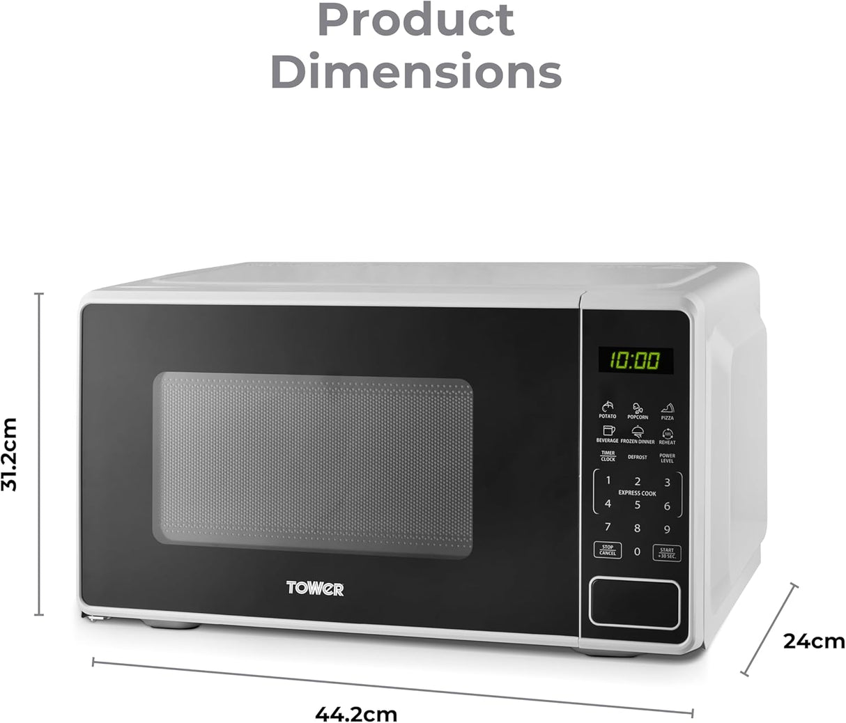 Tower T24045WHT 800W 20L Digital Microwave Oven White