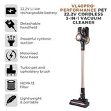 Tower RVL40 Pro Pet Cordless Stick Vacuum Cleaner Black/Rose Gold