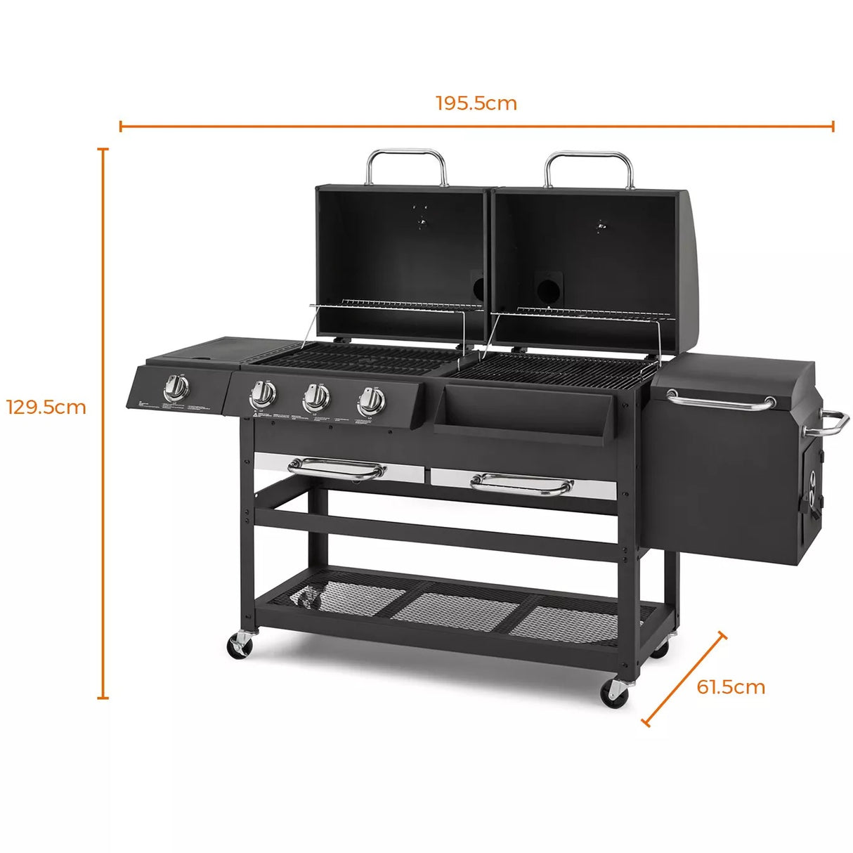 Tower Ignite Multi XL Dual Fuel BBQ  with Side Burner & Smoker Grill