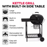 Tower Kettle Grill Charcoal BBQ with Side Table
