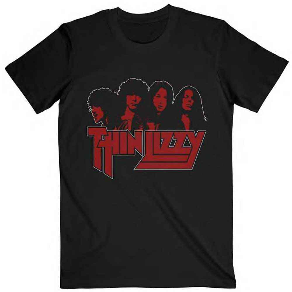 Thin Lizzy Unisex T-Shirt Band Photo Logo Black (M)