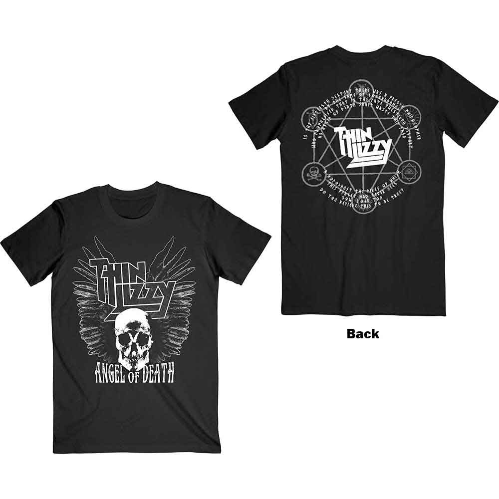 Thin Lizzy Unisex T-Shirt Angel of Death (Back Print) Black (XL)