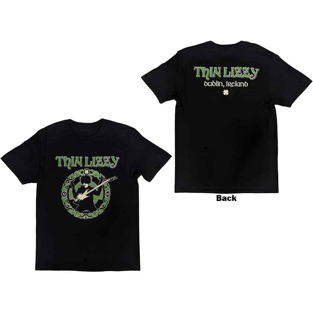 Thin Lizzy Unisex T-Shirt Celtic Ring (Back Print) Black (XL)