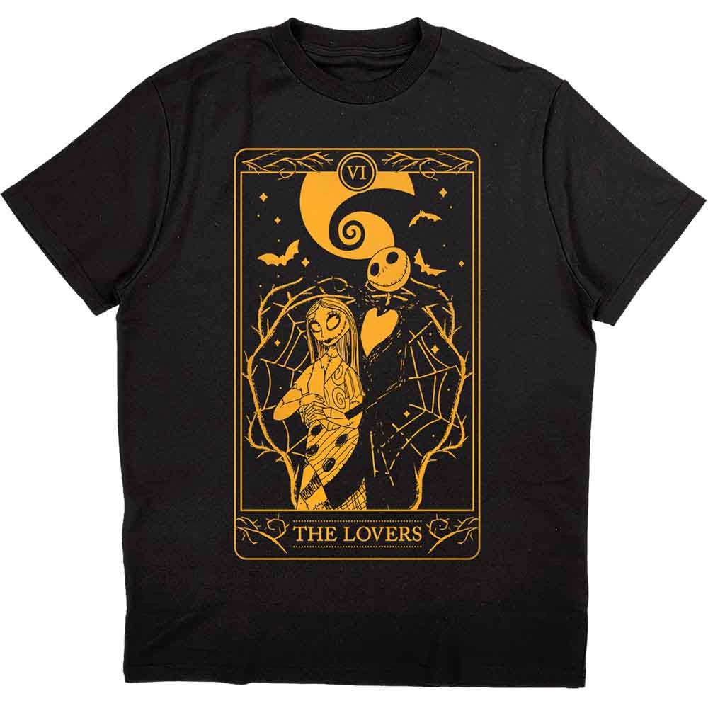 Disney Unisex T-Shirt The Nightmare Before Christmas Jack & Sally Lovers Black (XL)
